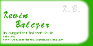 kevin balczer business card